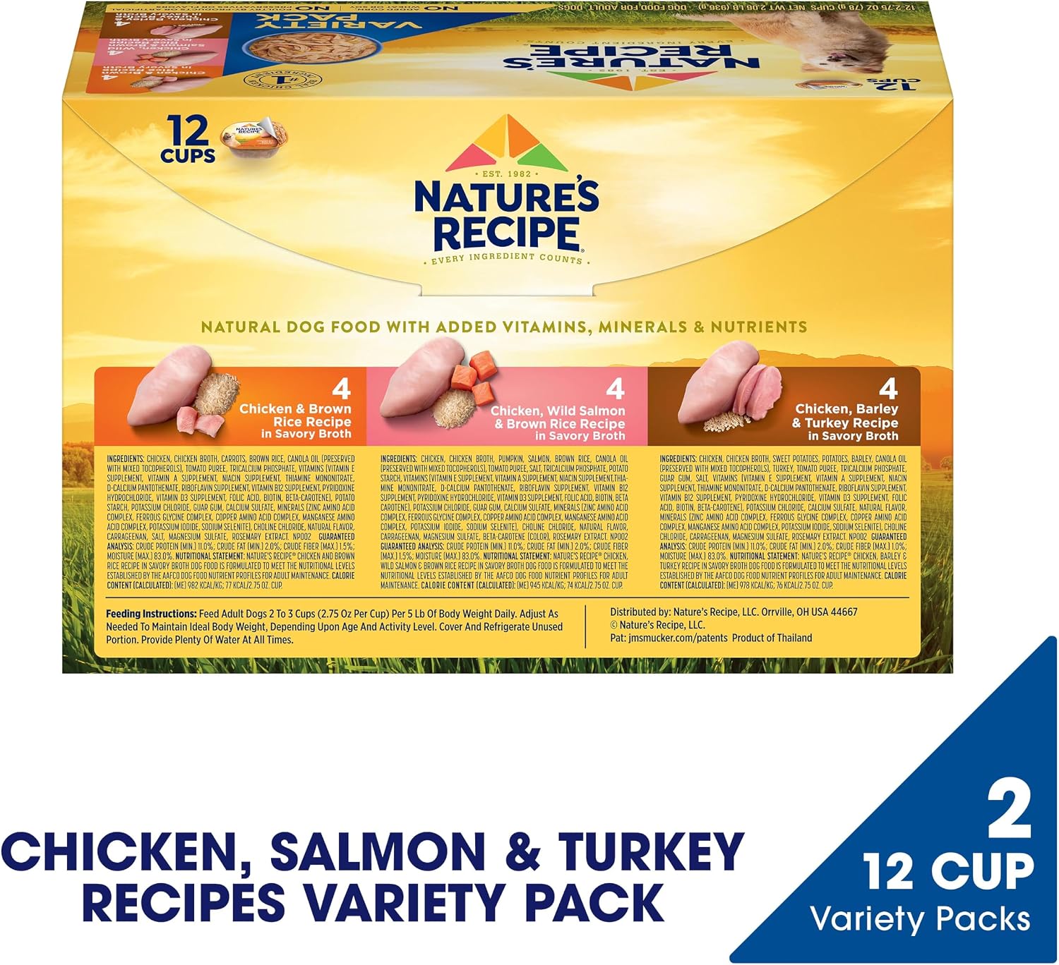 Nature's Recipe Wet Dog Food Variety Pack, 2.75 oz. Cups, 12 Count (2 Pack)
