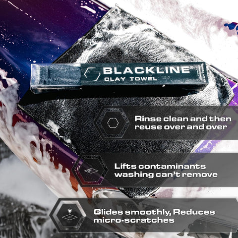 Blackline Synthetic Clay Towel 12"x12" - Clay Bar Alternative, Detailing