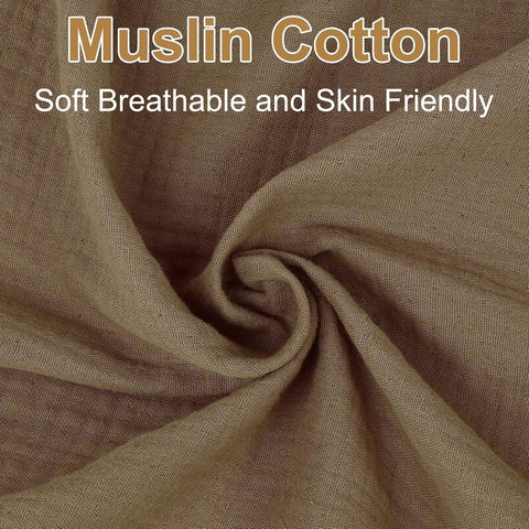 2 Pack Muslin Crib Sheets for Standard Crib Mattress 52" x 28", Taupe