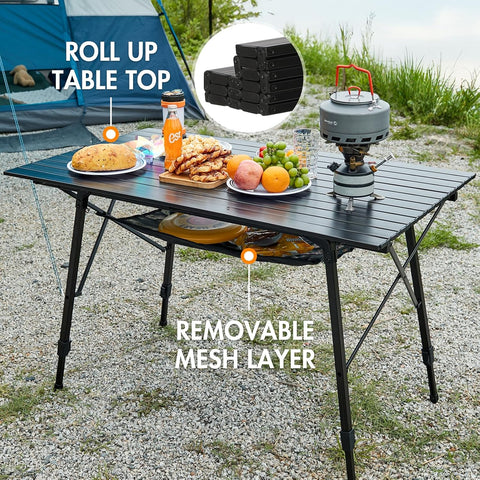 Portal Camping Table, Folding Aluminum Table with Carry Bag for Outdoor Use