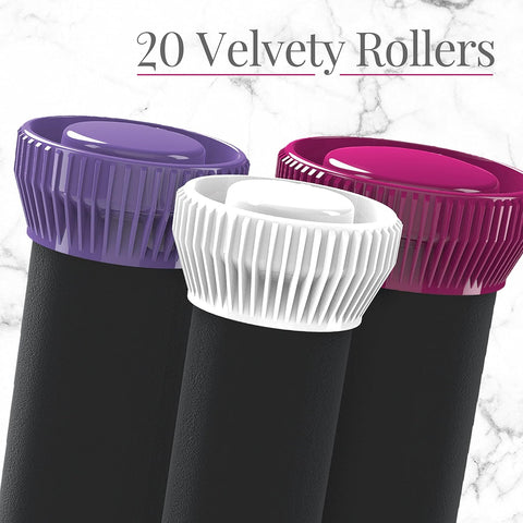 Remington Ionic Conditioning Hot Rollers, 20-Piece Hair Roller Set | 6 Large (1¼”), 10 Medium (1"), 4 Small (¾”), velvet ceramic-coated curlers, Color-Coded J Clips, Lasting Volume and Curls