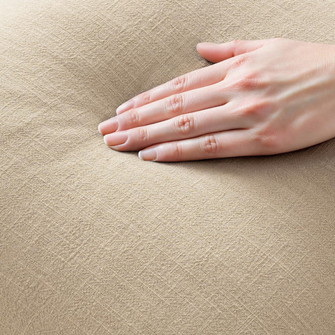 MIULEE Boho Linen Fringe Decorative Throw Pillow Covers Beige 16x16