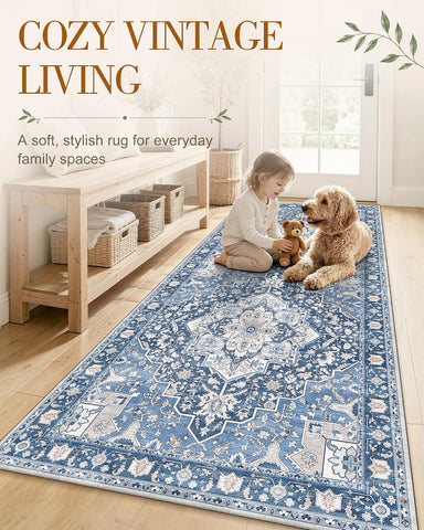 OLANLY 2x4 Washable Accent Rug Non Slip Carpet for Entryway Kitchen Bedside