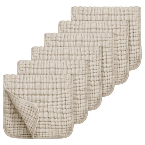 Looxii Muslin Baby Burp Cloths, Absorbent Brup Rags 6 Pack Set for Baby