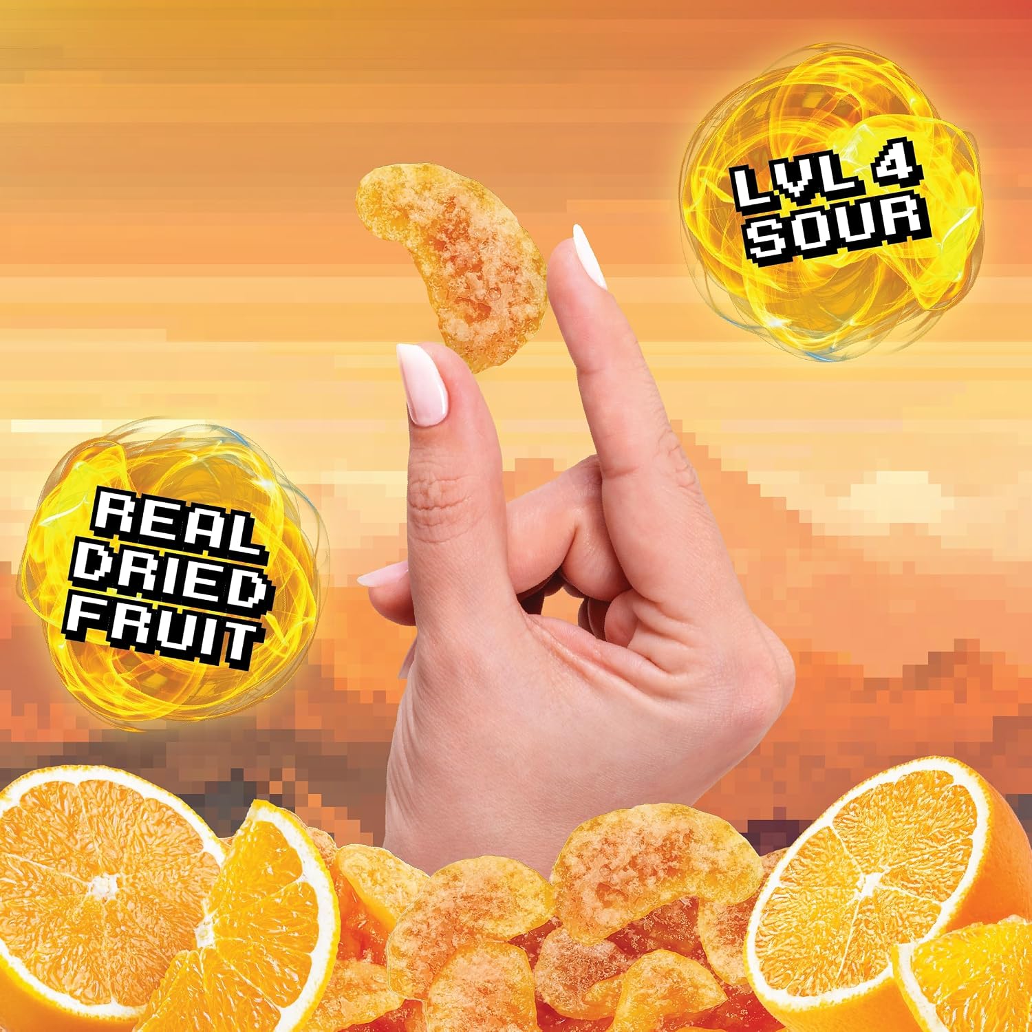 Final Boss Sour Fruit Candy, Souranges, Level 4, 1 Pack