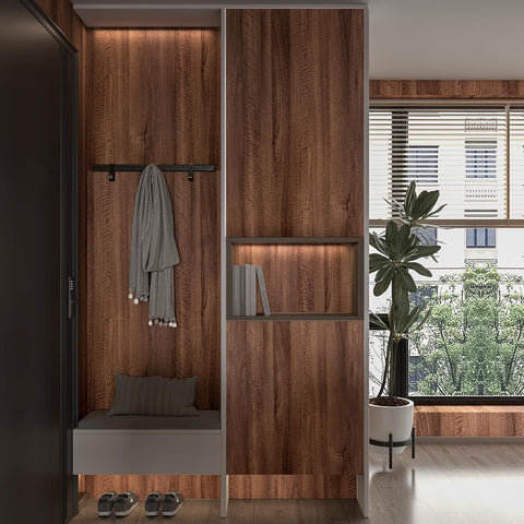 Walnut Wood Grain Contact Paper for Countertops Cabinets Thicken Wood Peel and Stick Wallpaper Waterproof Removable Self-Adhesive Vinyl Sticker Paper Faux Wooden Look Decor Roll 16x78 inch