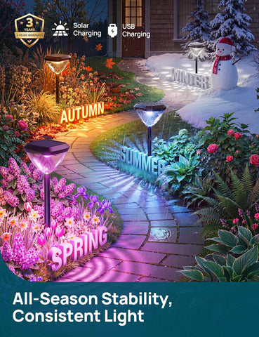 Linkind Smart Solar Pathway Lights SP6,Pattern Switch Solar Halloween Light