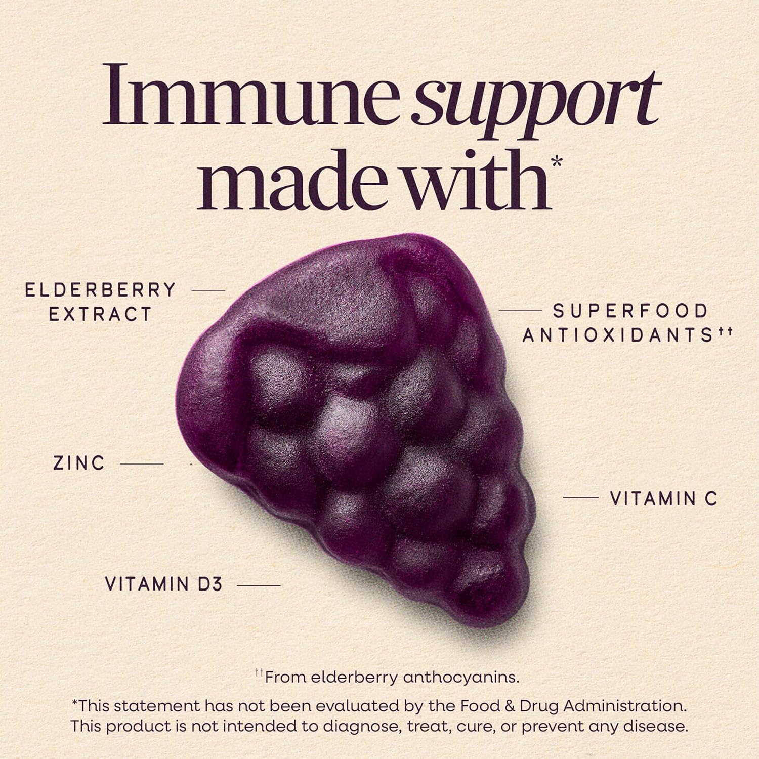 Nature's Way Sambucus Elderberry Gummies for Immune Support* Ages 4+, 60 ct
