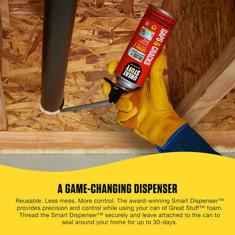 Great Stuff 99108824 Smart Dispenser Gaps & Cracks, Cream, 12 Ounce (Pack of 2)