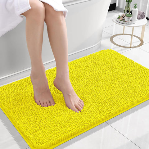 OLANLY Small Bathroom Rugs 24x16, Extra Soft Absorbent Chenille Bath Rugs