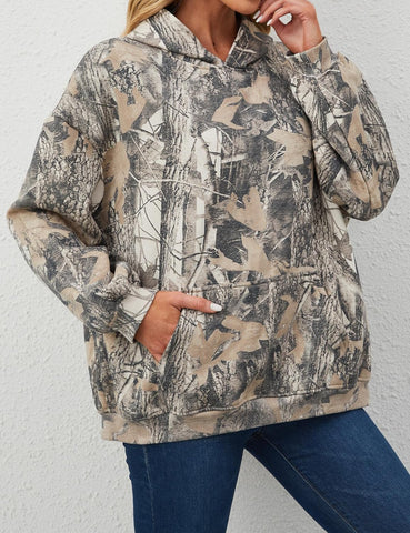 Anoumcy Camo Hoodie Womens Maple Leaf Sweatshirts