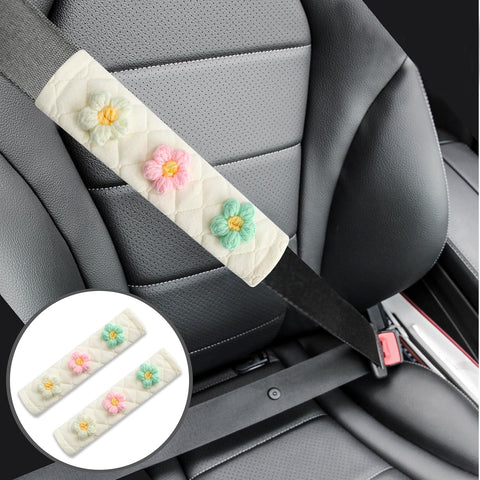 Amooca 2 Pack Seat Belt Covers Soft Shoulder Pad for Cars & Backpack