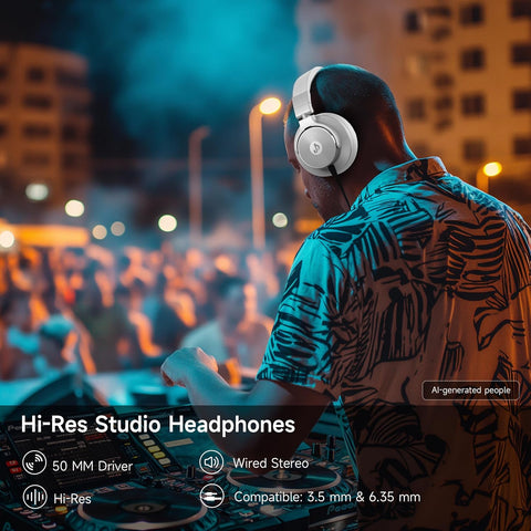 Wired Headphones, Over Ear Headphones for Studio Monitor & Mixing DJ