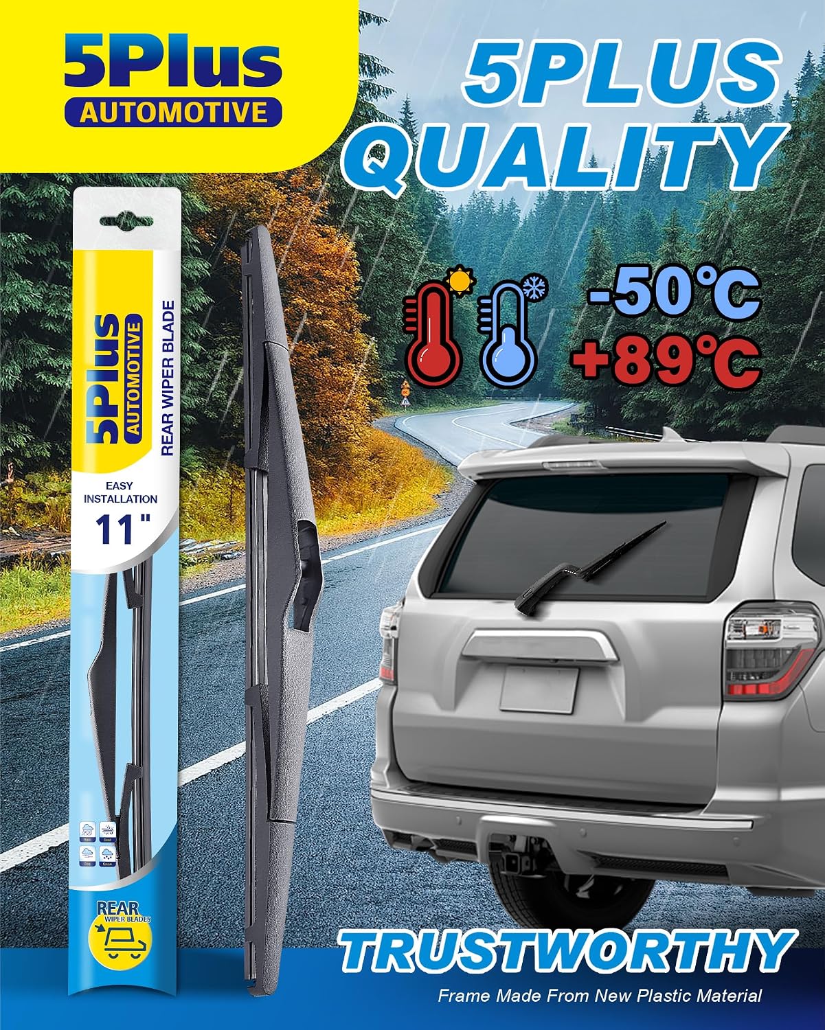 5 PLUS RearFit Back Wiper Blade for Hyundai Tucson Hybrid 2022-2025, 11"