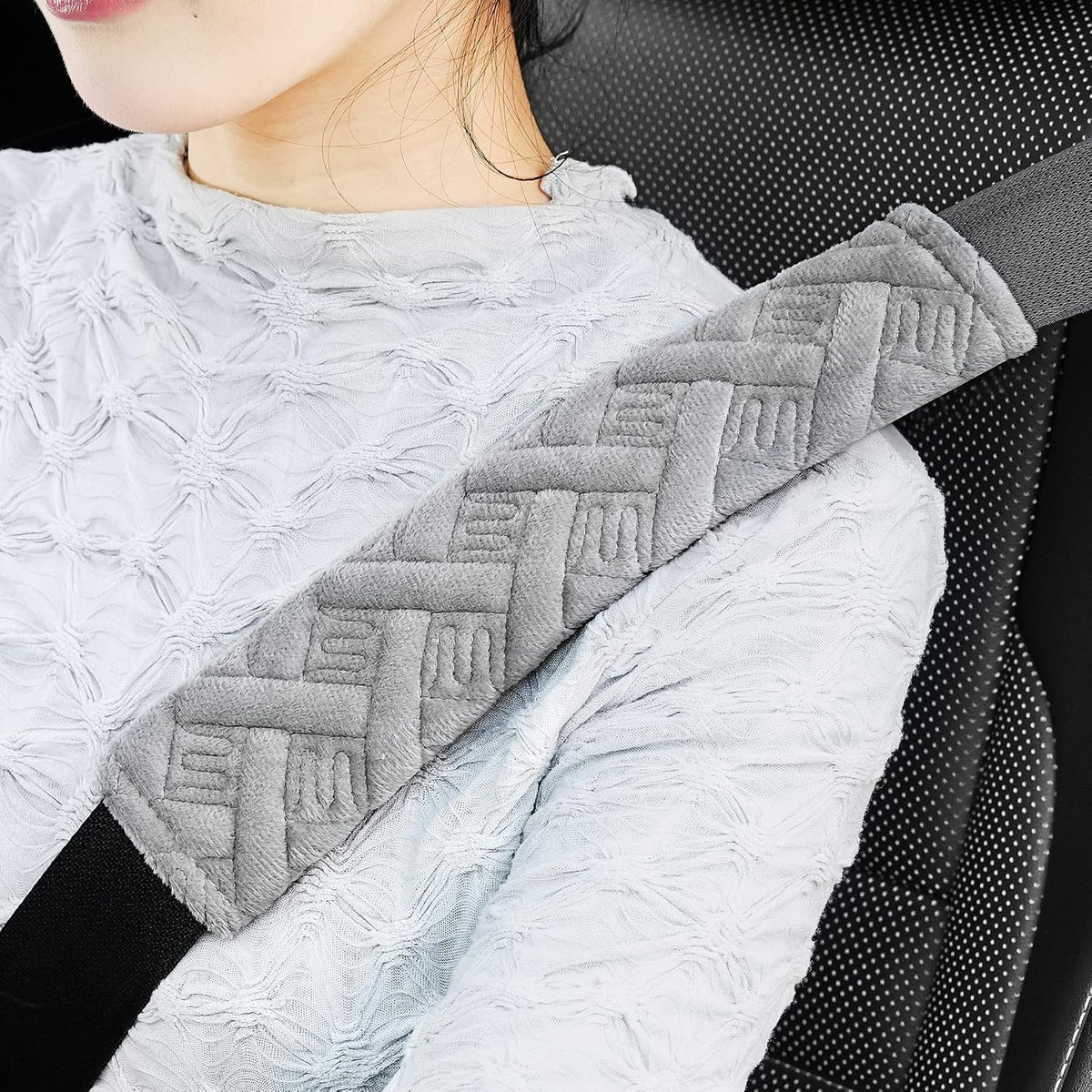 JUSTTOP 2-Pack Universal Car Seat Belt Pads Cover for A More Comfortable Driving, Seat Belt Shoulder Strap Covers Harness Pad for Car Interior Accessories(Grey)