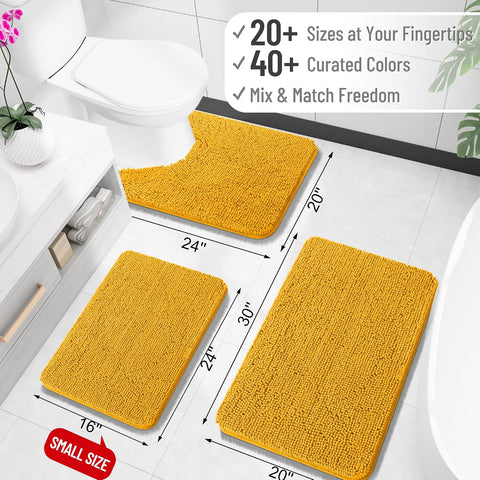 OLANLY Bathroom Rugs 34x21, Extra Soft Absorbent Chenille Bath Rugs