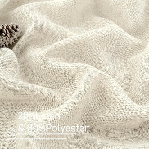 LAMIT Semi Sheer Linen Window Curtains for Bedroom Living Room 52x63 Inch