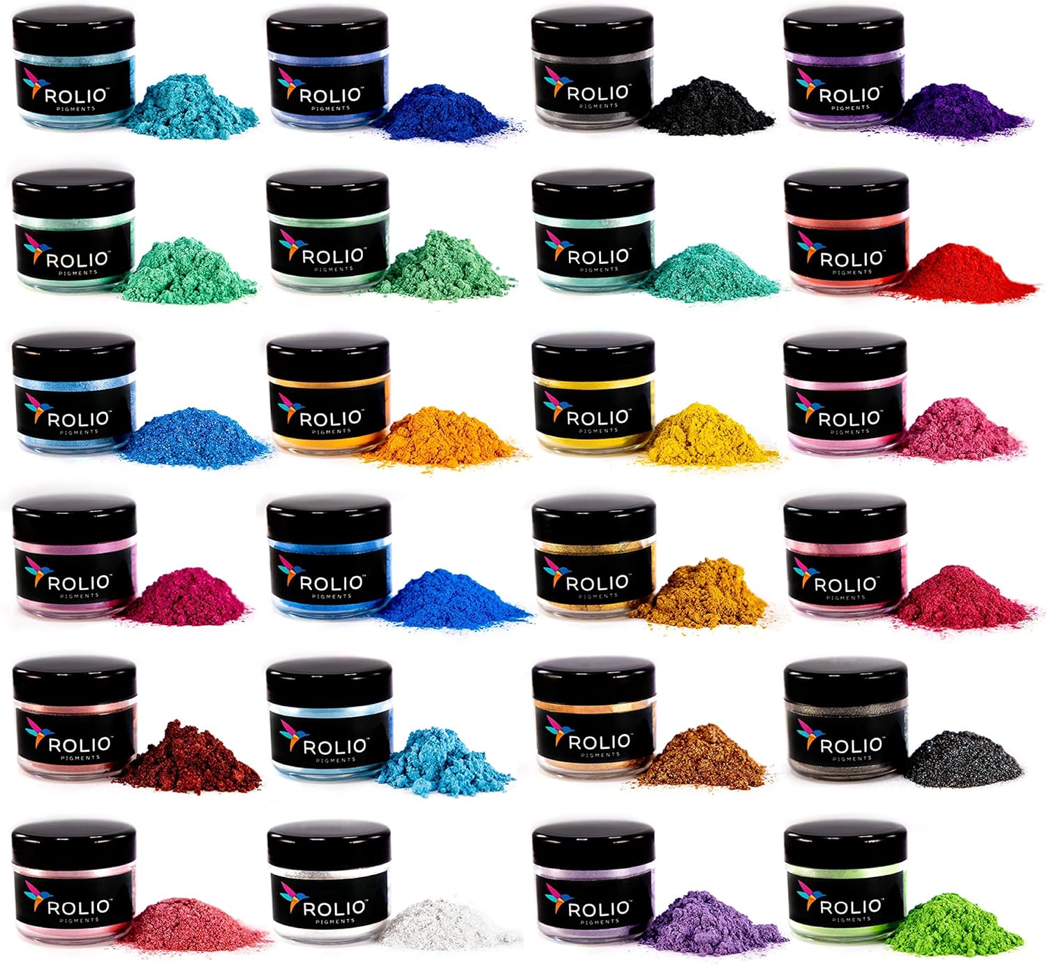Rolio Premium Mica Powder Pearlescent Set -10g, 24 Jars (Original Set)