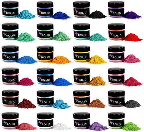 Rolio Premium Mica Powder Pearlescent Set -10g, 24 Jars (Original Set)