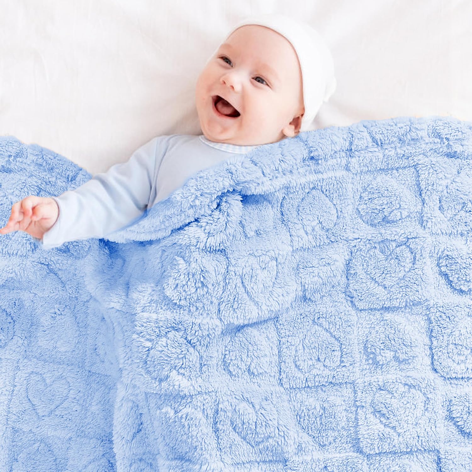 Yurhap Heart Baby Blanket, Love Plush Fleece Baby Blankets for Boys Girls
