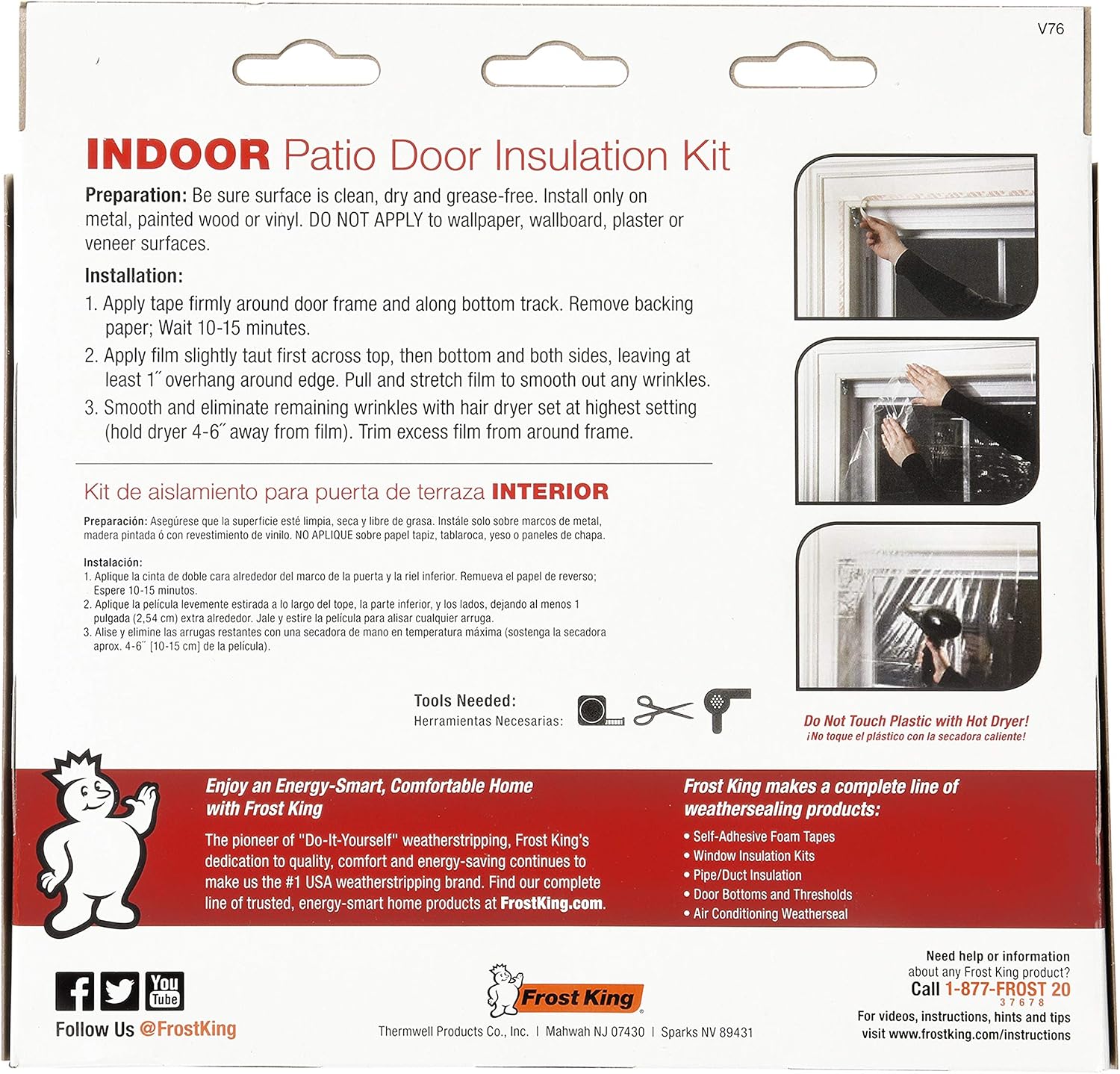 Frost King V76H Shrink Window Kit 84-Inch by 110-Inch, Clear