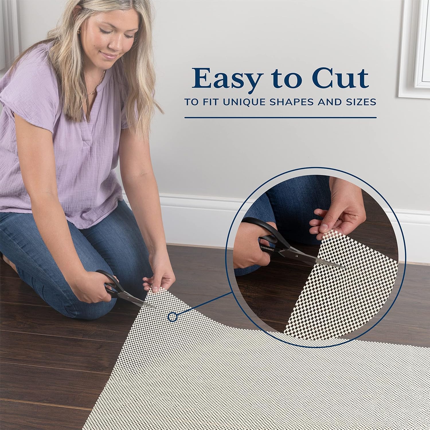Veken Non Slip Rug Pad Gripper for Hardwood Floors, Anti Skid Mat, 2x3 Ft