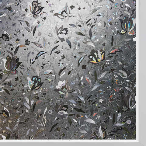 Kromapolis Window Privacy Film, Stained Glass, Grayish Black 29.5″ x 157.4″
