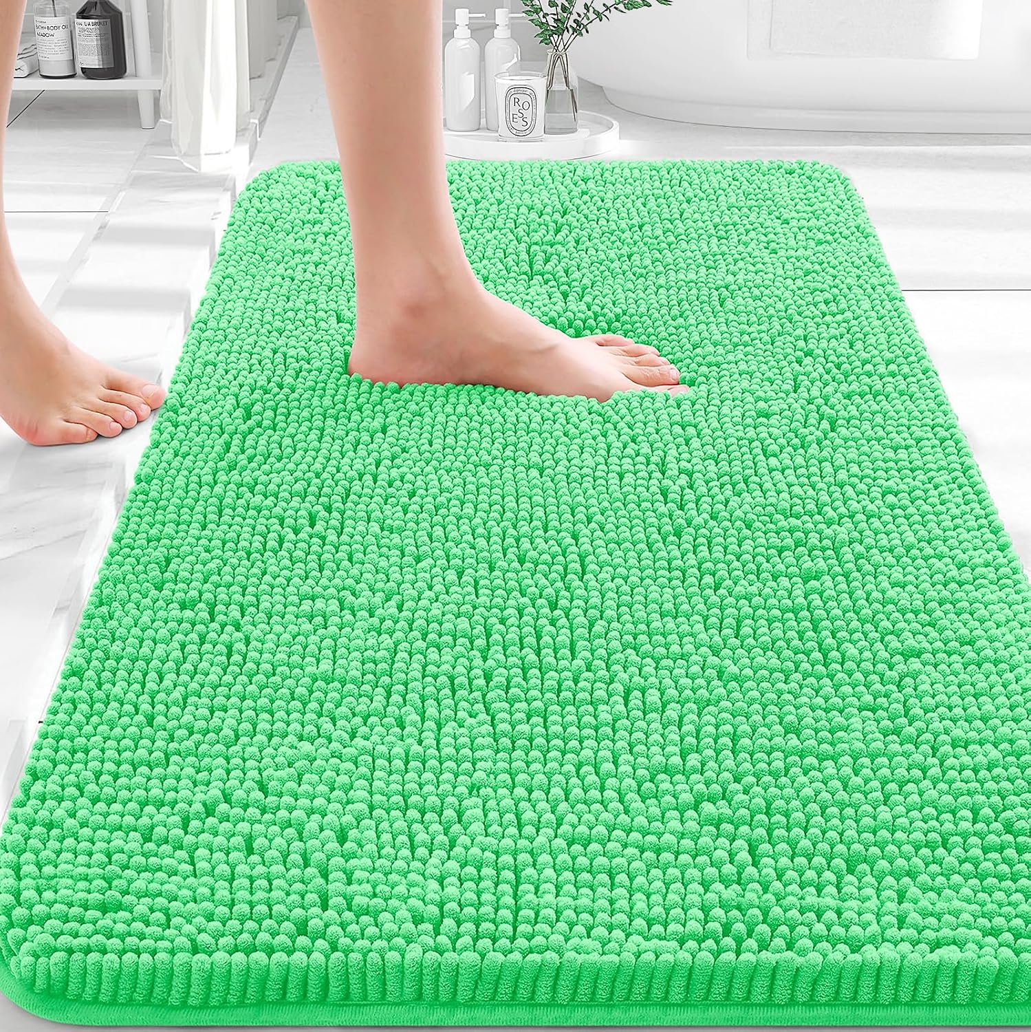 OLANLY Bathroom Rugs 30x20, Extra Soft Absorbent Chenille Bath Rugs