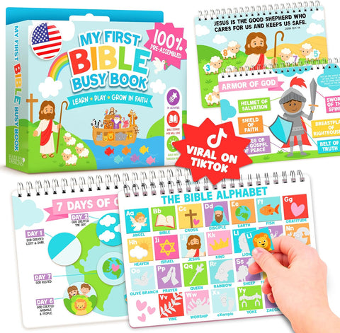My First Bible Busy Book Toddlers 3-5 Noahs Ark Toys for Kids Pray & Play
