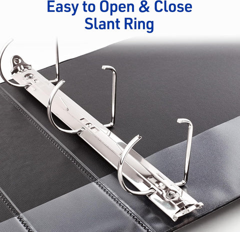Avery Durable View 3 Ring Binder, 2" Slant Rings, 1 Black Binder