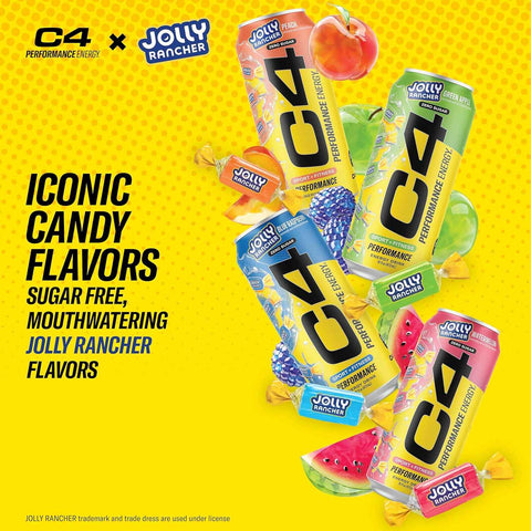 C4 Performance Energy Drink, Jolly Rancher Variety Pack, 16 Fl Oz 12pk