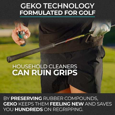 Geko 2-in-1 Grip Restore & Cleaner – #1 Golf, Basketball, Football, Volleyball, and Baseball Grip Spray – Restores Grip, Shoe & Glove Traction, Removes Dirt & Oil, Restores Control & Consistency