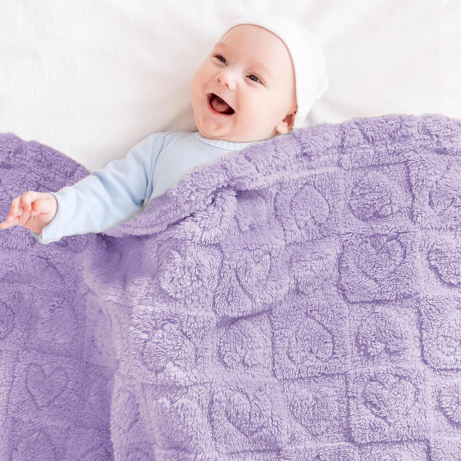Yurhap Heart Baby Blanket, Love Plush Fleece Baby Blankets for Girls Boys