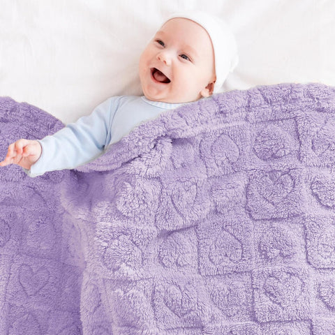 Yurhap Heart Baby Blanket, Love Plush Fleece Baby Blankets for Girls Boys