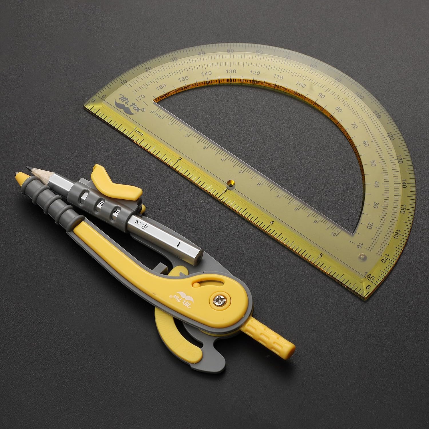 Mr. Pen- Geometry Compass and Protractor Set, 6 Inch Compass