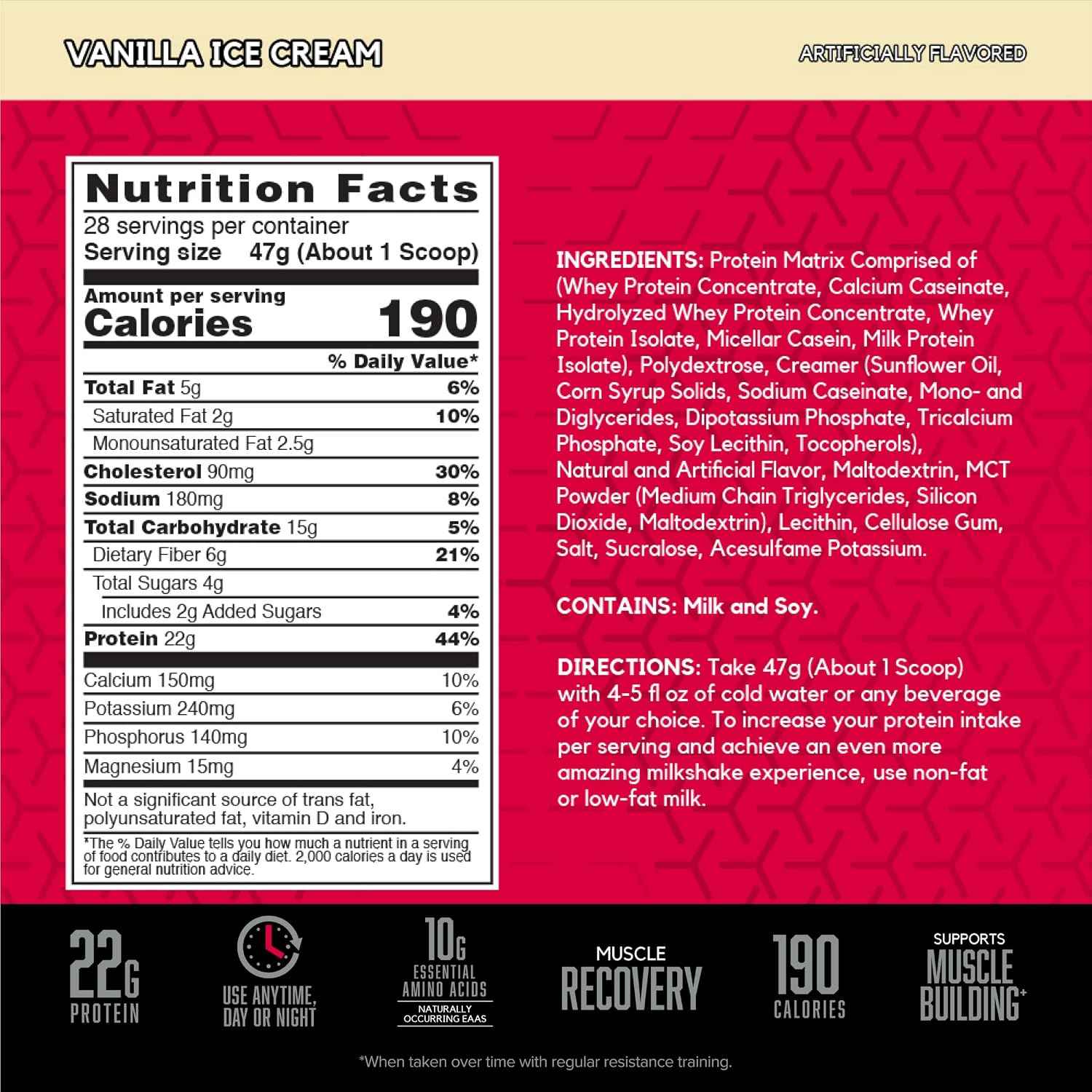 BSN SYNTHA-6 Premium Protein Powder, Vanilla Ice Cream, 28 Servings