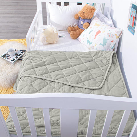 NTBAY Oversized Toddler Down Alternative Comforter, 43 x 60, Light Grey