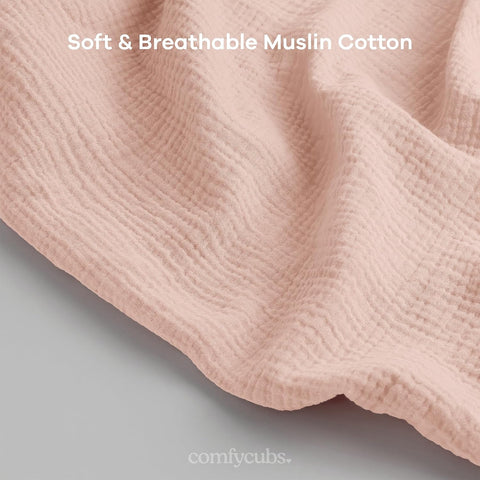Comfy Cubs Muslin Nursing Cover - 100% Muslin Breastfeeding Cover Blush