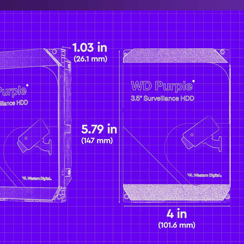Western Digital 4TB WD Purple Surveillance Internal Hard Drive HDD - SATA 6 Gb/s, 256 MB Cache, 3.5" - WD43PURZ