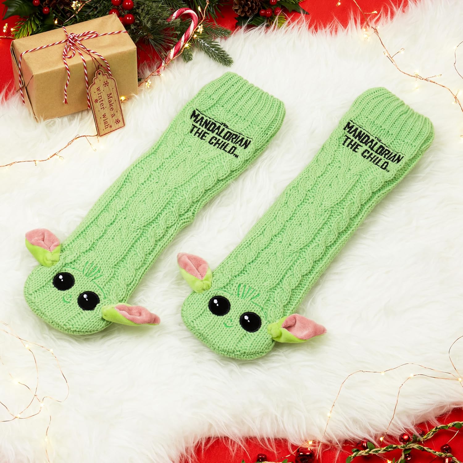 Disney Socks for Women Teens, US Size 4-9, Non Slip & Fluffy Fleece Slipper Socks, Soft, Warm, Breathable, Gifts for Her