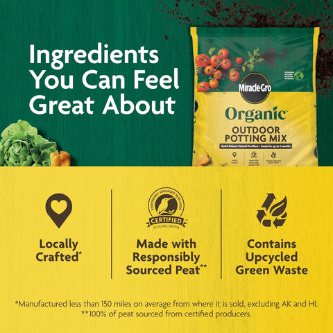Miracle-Gro Organic Outdoor Potting Mix, 16 qt.
