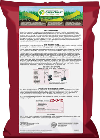 GreenView Fall Lawn Food, Lawn Fertilizer, 48 lb Bag - Covers 15000 Sq. Ft.