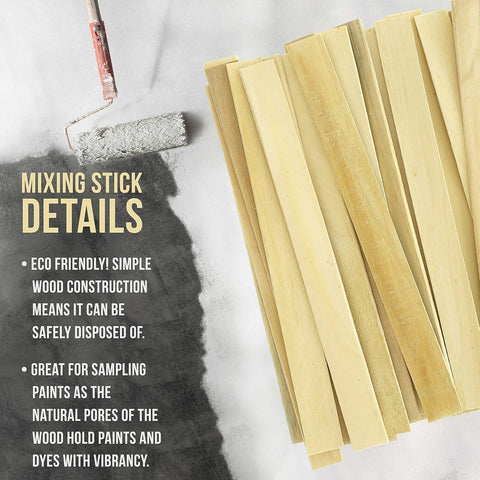 Custom Shop Craft and Paint Sticks - 12" Inch Wood Stirrers/Paddles