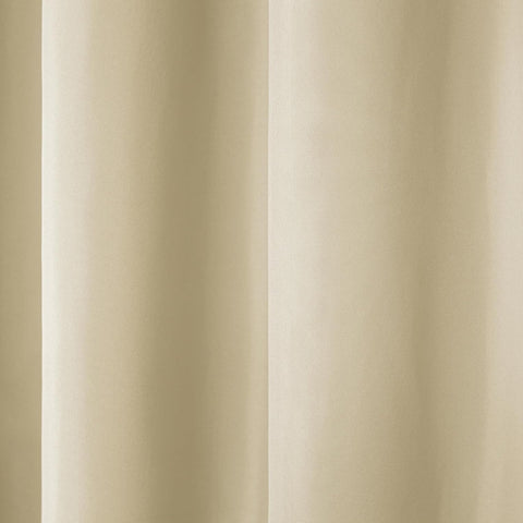TOWN & COUNTRY BASICS Cabana Solid Heavyweight Indoor Outdoor Curtains, Light Filtering Opacity with Grommet Top, Water Repellent, 54"x96", Natural (Pack of 12)