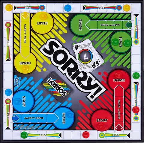 Sorry! Board Game for Kids Ages 6 and Up; Classic Hasbro Board Game; Each Player Gets 4 Pawns; Family Game