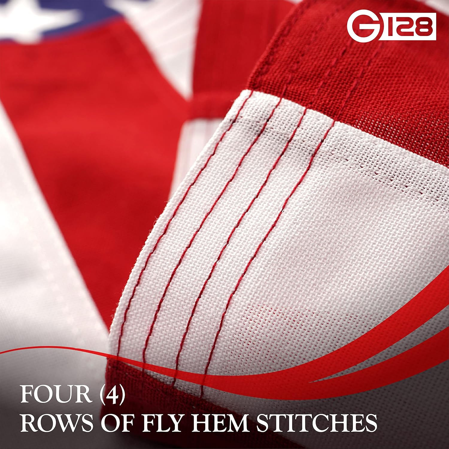 G128 4x6 Ft American Flag Deluxe TearProof Series, Featuring Super Tough Spun Polyester, Embroidered Stars, Sewn Stripes