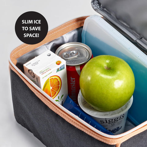 Cool Coolers by Fit & Fresh 4 Pack XL Slim Ice Packs, Quick Freeze Space Saving Reusable Ice Packs for Lunch Boxes or Coolers