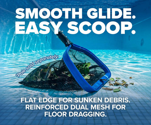 Aluminum Frame Pool Net Rake // Heavy Duty Deep Bag Pool Nets for Leaves