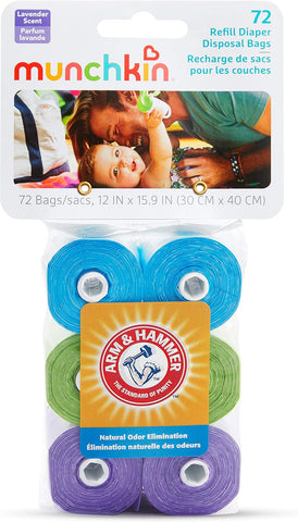 Munchkin Arm & Hammer Diaper Bag Refills, Lavender Scent, 72 Bags