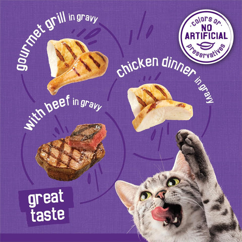 Friskies Purina Meaty Bits Cat Food Variety Pack, 24 Pack 5.5 oz Cans